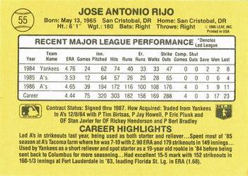 Jose Rijo  baseball card collectible - Main Image 2
