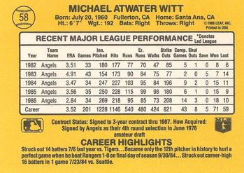 Mike Witt  baseball card collectible - Main Image 2