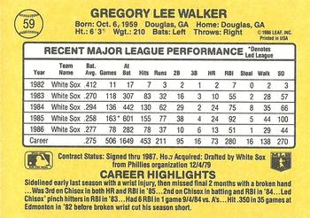 Greg Walker  baseball card collectible - Main Image 2
