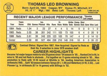 Tom Browning  baseball card collectible - Main Image 2