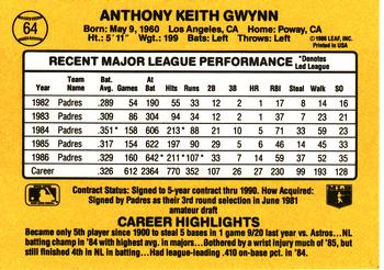 Tony Gwynn  baseball card collectible - Main Image 2