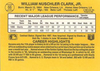 Will Clark  baseball card collectible - Main Image 2
