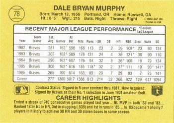 Dale Murphy  baseball card collectible - Main Image 2