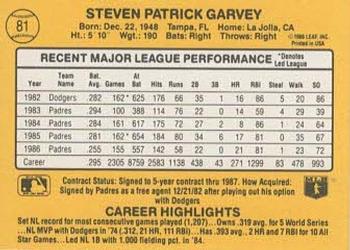 Steve Garvey  baseball card collectible - Main Image 2