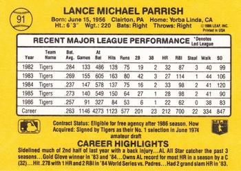 Lance Parrish  baseball card collectible - Main Image 2