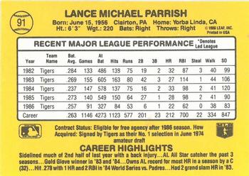 Lance Parrish  baseball card collectible - Main Image 2