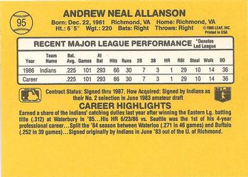 Andy Allanson  baseball card collectible - Main Image 2