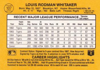 Lou Whitaker  baseball card collectible - Main Image 2