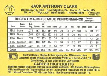 Jack Clark  baseball card collectible - Main Image 2