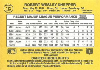 Bob Knepper  baseball card collectible - Main Image 2
