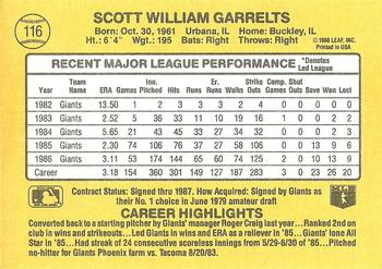 Scott Garrelts  baseball card collectible - Main Image 2