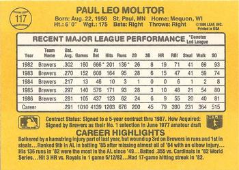 Paul Molitor  baseball card collectible - Main Image 2