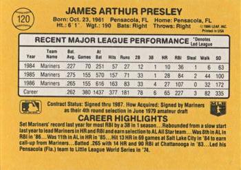 Jim Presley  baseball card collectible - Main Image 2