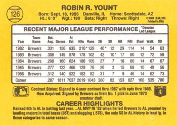Robin Yount  baseball card collectible - Main Image 2