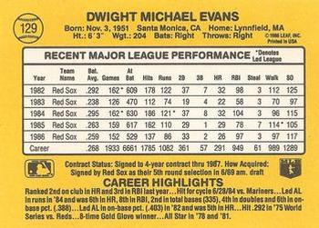 Dwight Evans  baseball card collectible - Main Image 2