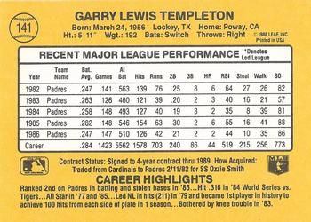 Garry Templeton  baseball card collectible - Main Image 2