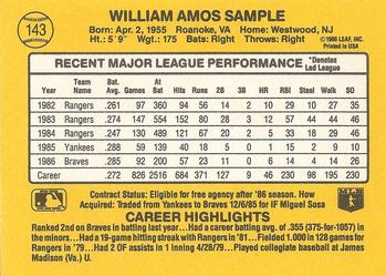 Billy Sample  baseball card collectible - Main Image 2