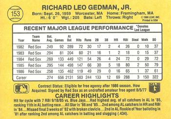 Rich Gedman  baseball card collectible - Main Image 2