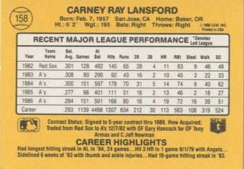 Carney Lansford  baseball card collectible - Main Image 2