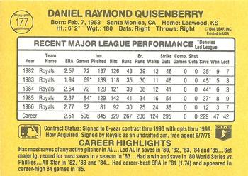 Dan Quisenberry  baseball card collectible - Main Image 2