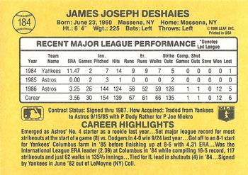 Jim Deshaies  baseball card collectible - Main Image 2