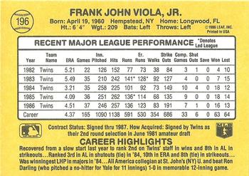 Frank Viola  baseball card collectible - Main Image 2