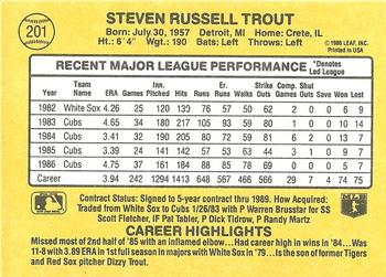 Steve Trout  baseball card collectible - Main Image 2