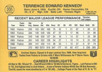 Terry Kennedy  baseball card collectible - Main Image 2
