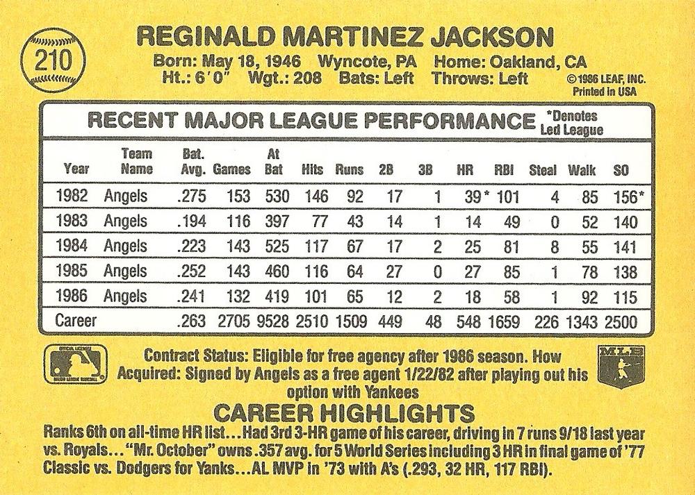 Reggie Jackson  baseball card collectible - Main Image 2