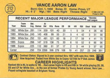 Vance Law  baseball card collectible - Main Image 2
