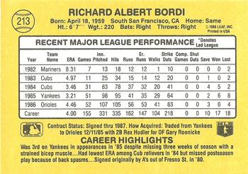 Rich Bordi  baseball card collectible - Main Image 2