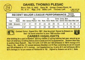 Dan Plesac  baseball card collectible - Main Image 2