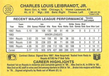 Charlie Leibrandt  baseball card collectible - Main Image 2