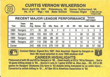Curtis Wilkerson  baseball card collectible - Main Image 2