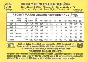 Rickey Henderson  baseball card collectible - Main Image 2