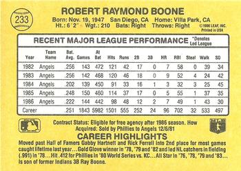 Bob Boone  baseball card collectible - Main Image 2