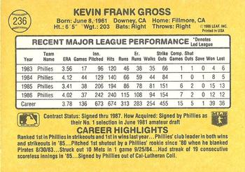 Kevin Gross  baseball card collectible - Main Image 2