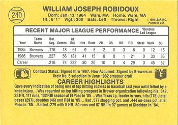 Billy Jo Robidoux  baseball card collectible - Main Image 2
