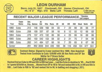 Leon Durham  baseball card collectible - Main Image 2