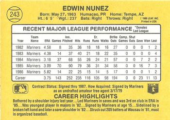 Ed Nunez  baseball card collectible - Main Image 2