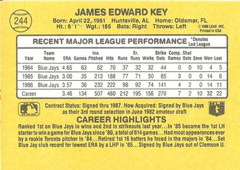 Jimmy Key  baseball card collectible - Main Image 2