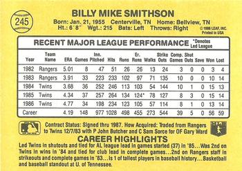 Mike Smithson  baseball card collectible - Main Image 2