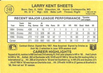 Larry Sheets  baseball card collectible - Main Image 2