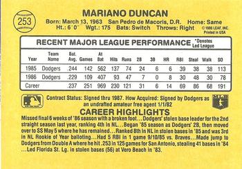 Mariano Duncan  baseball card collectible - Main Image 2