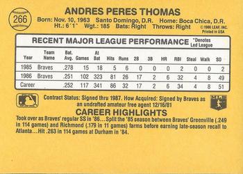 Andres Thomas  baseball card collectible - Main Image 2