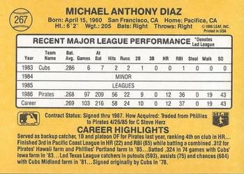 Mike Diaz  baseball card collectible - Main Image 2