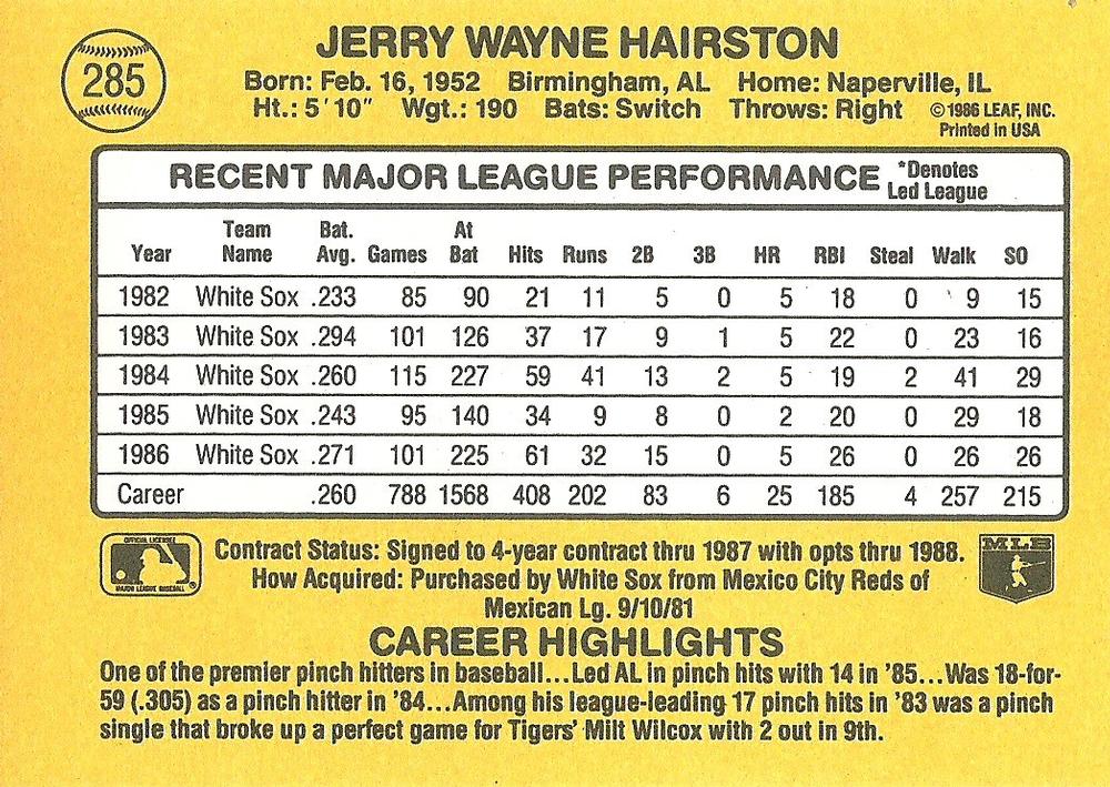 Jerry Hairston  baseball card collectible - Main Image 2