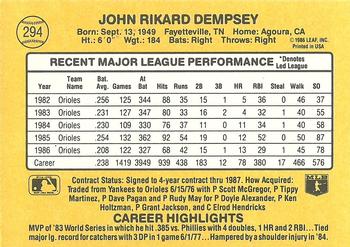 Rick Dempsey  baseball card collectible - Main Image 2