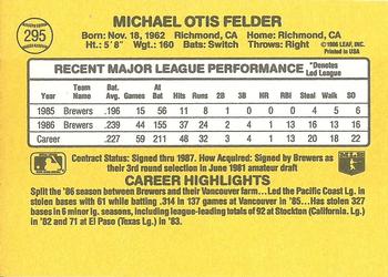 Mike Felder  baseball card collectible - Main Image 2
