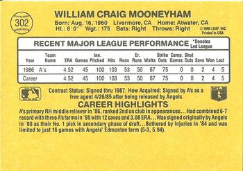 Bill Mooneyham  baseball card collectible - Main Image 2